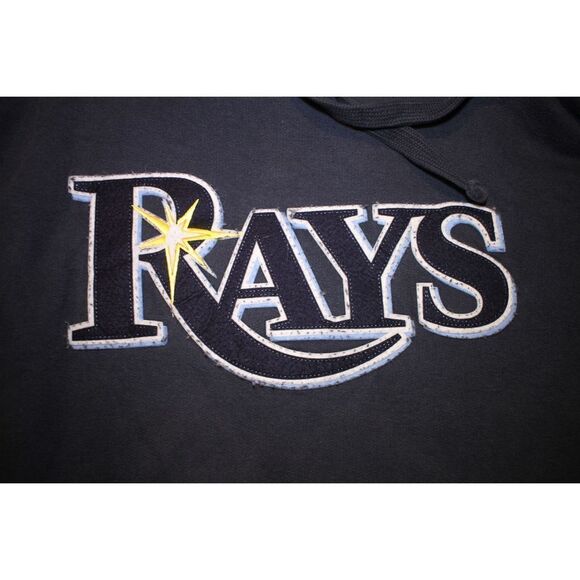 Vintage Majestic MLB Rays Navy Hoodie - Size Large - Picture 2 of 4